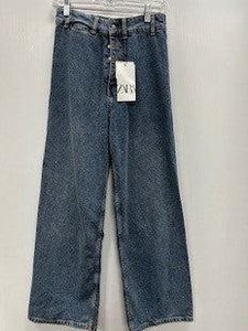 **NEW** Size 4 Zara Wide Leg Cropped Jeans #0759