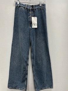 **NEW** Size 4 Zara Wide Leg Cropped Jeans #0759